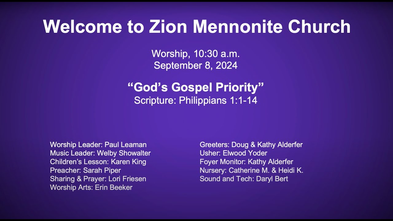 Zion Mennonite Church, September 8, 2024