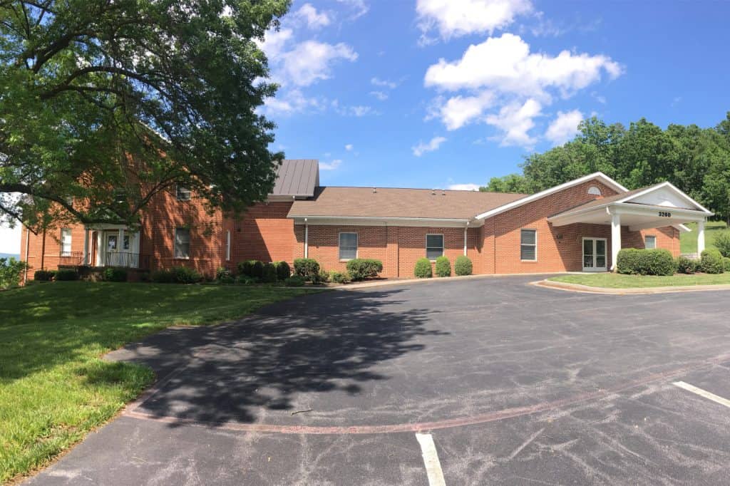 South entrance to Zion Mennonite Church, Broadway VA (photo by Katie Maust)